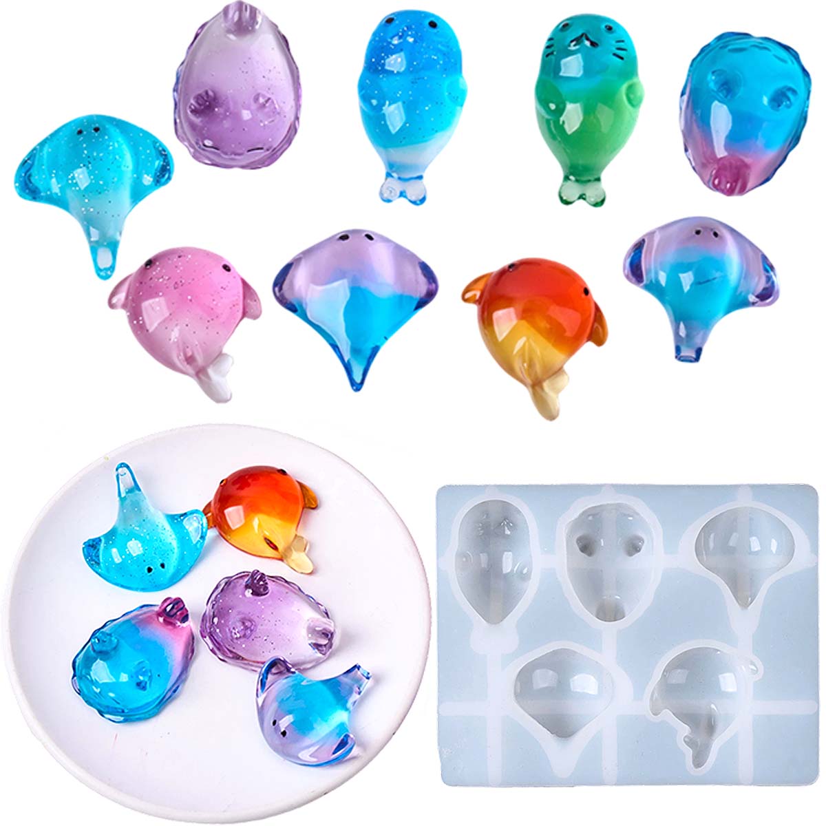 Candle Molds - 3D Healing Kawaii Manta Ray Walvis