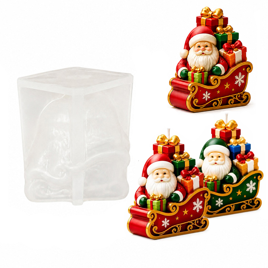 Candle Containers - Siliconen kaarsvorm met kerstman op een